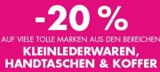 Karstadt 20% auf Kleinlederwaren Handtaschen + Koffer nur HEUTE