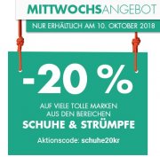 Karstadt &ndash; Nur Heute 20% auf Schuhe + Str&uuml;mpfe