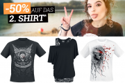 Kaufe 2 Shirts und erhalte 50% Rabatt auf das 2. Shirt bei EMP