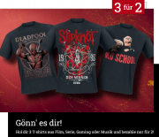 Kaufe 3 und zahle 2 auf &uuml;ber 2.700 T-Shirts aus Film, Serie, Gaming oder Musik bei EMP