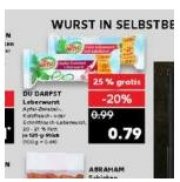 Kaufland: Leberwurst von Du darfst (125g, verschiedene Sorten) f&uuml;r 0,39&euro; (Angebot + Coupon)