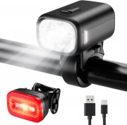 KCCYB wiederaufladbares Fahrradlicht Set mit intelligentem Bremslicht StVZO Zugelassen