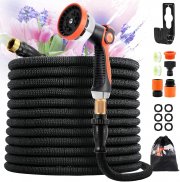 Kejector 30 Meter Flexibler Wasserschlauch mit mit 10 Funktions Spr&uuml;hkopf und Anschlussadapter