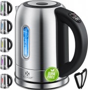 KESSER 1,7L Edelstahl Wasserkocher mit LED Beleuchtung und Temperaturwahl