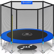 KESSER 244 cm Trampolin Komplettset mit Sicherheitsnetz, Leiter, Randabdeckung & Zubeh&ouml;r