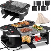 KESSER 2in1 Raclette Partygrill f&uuml;r 4 Personen mit Stein und Alu Grillplatte