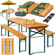 KESSER 3-teilige Bierzeltgarnitur Klappbar 170 x 46 x 75cm