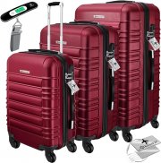 KESSER 3-teiliges Hard Shell Basic Hartschalenkofferset mit Rollen und Teleskopgriff
