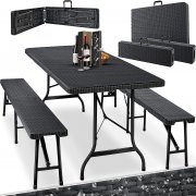 Kesser 3-teiliges Rattan Bierzeltgarnitur Set