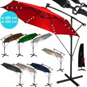 KESSER 350cm LED Solar Alu Ampelschirm mit Kurbelvorrichtung + Abdeckung