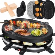 Kesser 3in1 Raclette f&uuml;r 8 Personen mit verschiedenen Grillplatten
