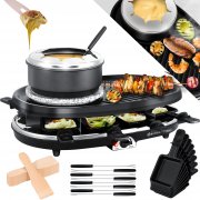 Kesser 3in1 Raclette-Grill mit Naturgrillstein und Fondue