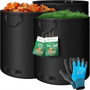KESSER 3x 272L Set Gartenabfalls&auml;cke inkl. Handschuhe