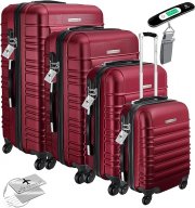 Kesser 4-teiliges Hard Shell Basic 4-Rollen-Hartschalenkoffer-Set inkl. Kofferwaage