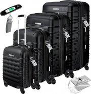 KESSER 4-teiliges Hard Shell Basic 4 Rollen Hartschalenkofferset mit Teleskopgriff