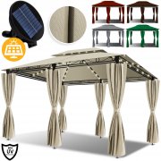 KESSER 4x3m Gartenpavillon mit LED Solar Beleuchtung