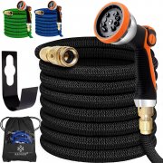 KESSER 7.5 m Premium Flexi Gartenschlauch + Multifunktions-Spr&uuml;hkopf und Messing Adapter