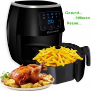 KESSER Airfryer XXL 5,5 Liter Hei&szlig;luftfritteuse mit Touch Display inkl. Brotbackkorb