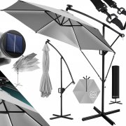 KESSER Alu Ampelschirm &Oslash;350cm mit LED Solar Beleuchtung inkl. Abdeckung und Fernbedienung