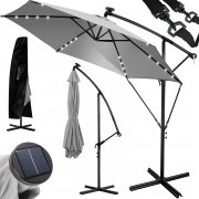 KESSER Ampelschirm &Oslash;350cm mit LED Solar + Abdeckung mit Kurbelvorrichtung