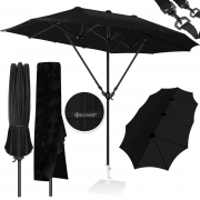 Kesser Doppelsonnenschirm 460cm x 270cm x 243cm inkl. Abdeckung + Windsicherung