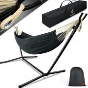 KESSER Lake Indoor & Outdoor Doppelh&auml;ngematte f&uuml;r 2 Personen bis 200kg mit Gestell und Tragetasche