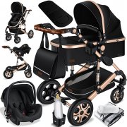 Kesser Loops 3in1 Kombikinderwagen inkl. Babywanne & Buggy Sportsitz & Auto-Babyschale