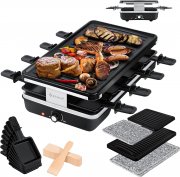 KESSER Raclette-Grill f&uuml;r 8 Personen mit wechselbaren Stahl oder Naturstein Grillplatten