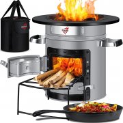 KESSER Raketenofen inkl. Gusseisen Grillpfanne und Tragetasche