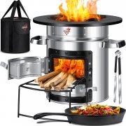 KESSER Raketenofen inkl. Gusseisen Grillpfanne und Tragetasche