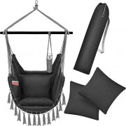 KESSER Safari Indoor & Outdoor XXL H&auml;ngesessel mit 2 Kissen Getr&auml;nkehalter & B&uuml;cherfach bis 150kg