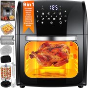 Kesser XXL AirFryer 9in1 5 Liter Hei&szlig;luftfritteuse mit Drehgrillspie&szlig; und Rezeptheft