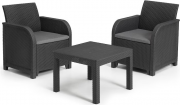 Keter Rosalie Rattan Balkon-Set mit Sitzpolster