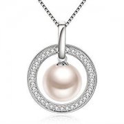 Kette Damen, J.Ros&eacute;e, Halskette Anh&auml;nger 925er Silber Zirkonia S&uuml;&szlig;wasserzuchtperle 