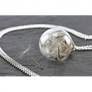 Kette silber echte Pusteblume L&ouml;wenzahn Kork lange Halskette f&uuml;r 19&euro; statt 24&euro;