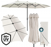 Kingsleeve Kurbel Doppelsonnenschirm 460x270 cm mit UV Schutz 80+ inkl. Schutzh&uuml;lle