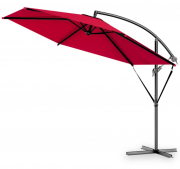 Kingsleeve Kurbel Sonnenschirm Rot &Oslash; 300 cm mit St&auml;nder, Schutzh&uuml;lle und UV Schutz 80+