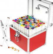 KINSPORY 80 Farben Permanent Marker Set im Aluminiumkoffer