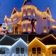 KITASST 10 Meter 400er LED Eisregen Lichterkette f&uuml;r Aussenbereich mit Fernbedienung
