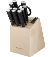 KitchenAid Gourmet Messerblock mit integrierten Sch&auml;rfer, 10-teiligen Messerset + Allzweck-Schere