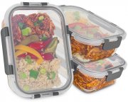 Klarstein Jardine 3er Set Frischhaltedosen aus Borosilikatglas