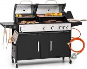 Klarstein Kingsville Holzkohle- und 5-Brenner Gasgrill mit Seitenbrenner