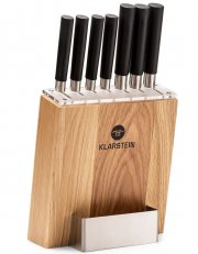 Klarstein Kitano Oak Messerblock mit 7-teiligen Messer Set