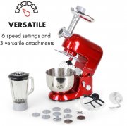 Klarstein Lucia Rossa Universal K&uuml;chenmaschine mit Fleischwolf und Mixer