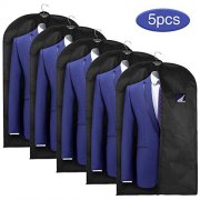 Kleiders&auml;cke lang 5er Set Anzugsack Kleiderschutz 60x128 cm, Schwarz