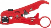 KNIPEX Abisolierwerkzeug f&uuml;r Koaxial- und Datenkabel (125 mm) 16 60 06 SB, Rot