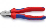 Knipex Seitenschneider schwarz atramentiert, mit Mehrkomponenten-H&uuml;llen 160 mm
