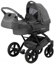 Knorr-Baby Kombikinderwagen Voletto 3in1 Tupfen grau-wei&szlig;