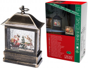 Konstsmide 4351-000 LED Schneelaterne mit Weihnachtsmann im Schlitten