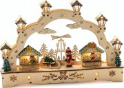Konstsmide Holzsilhouette 2 H&auml;user LED Schwibbogen